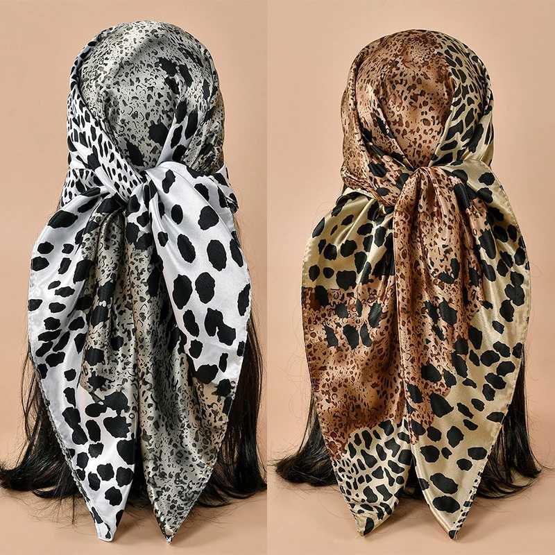 9090cm Leopard Printed Square Scarf Wen Luxury Designers Scarf Fashion Dot band Matte Soft Satin Hair Band Handkerchief X260328