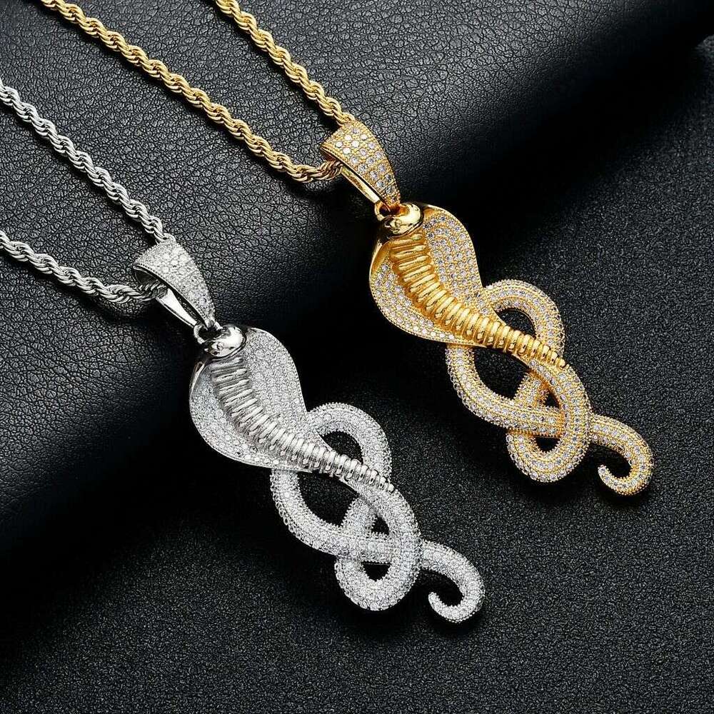 Trending On Instagram: Hip-Hop Snake Pendant With Micro-Inlaid Zircon, Street Style Creative And Unique Men's Hip-Hop Necklace For Cross-Border S