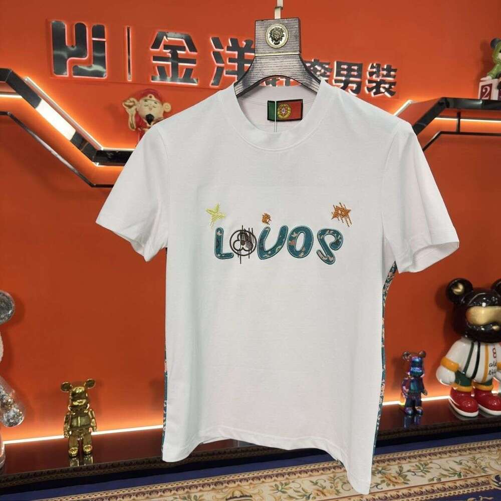 Men's New Luxury Short-Sleeve Casual Trendy 2026 Top Summer Fashion Versatile Round-Neck Embroidered T-Shirt Asia Size