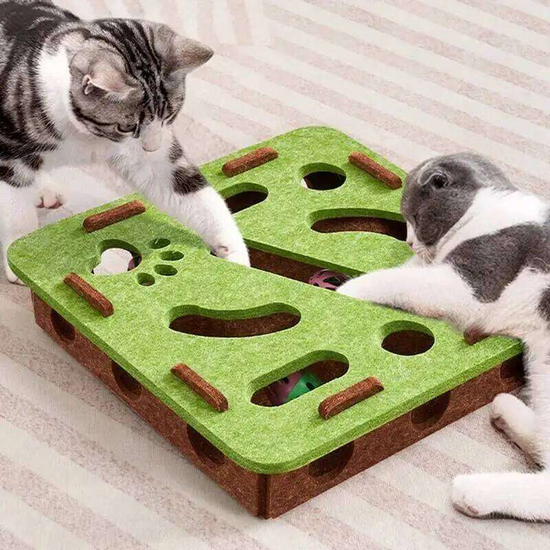 Interactive Felt Puzzle Box Exercise Toy With Ball Indoor Sports Entertainment Hunting Cat Scratching Toys