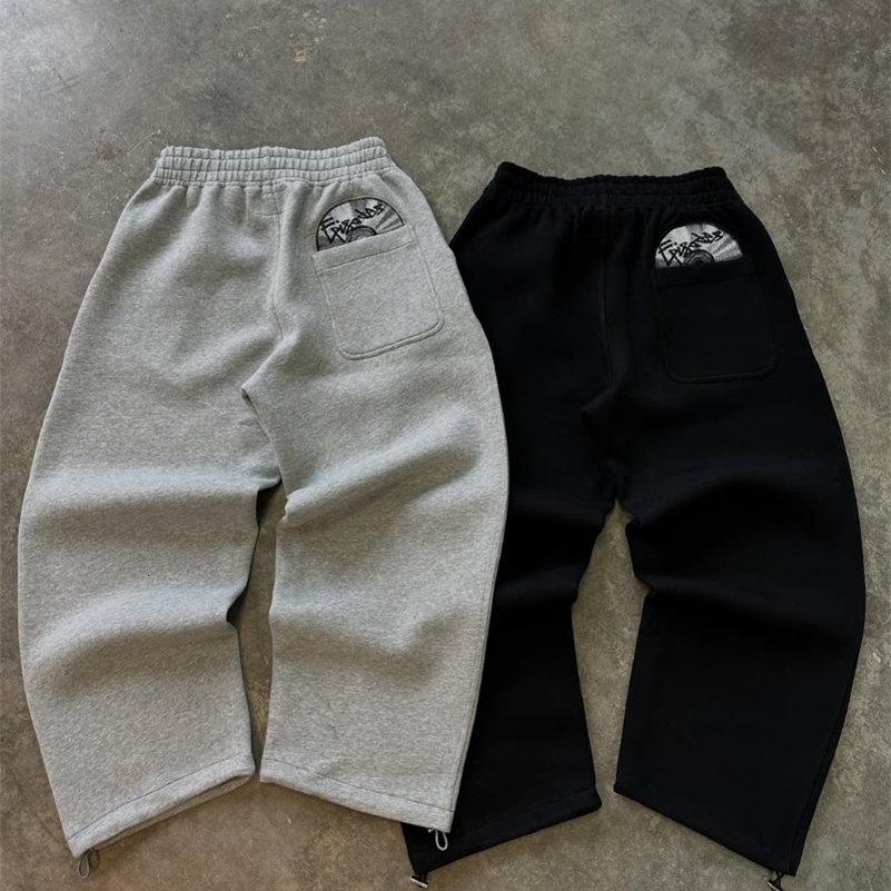 Street wear punk hip hop men suit Y2K American gothic Harajuku embroidery jumper oversized casual loose sports suit 260327