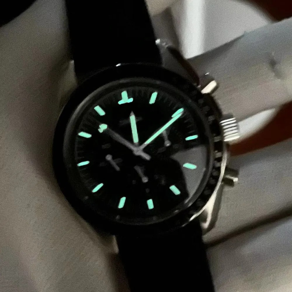 42MM Luminous Quartz Chronograph Movement Sport Mens Watches Battery Power Staineless Steel Working Subdials Men's Wristwatches With Nylon Strap