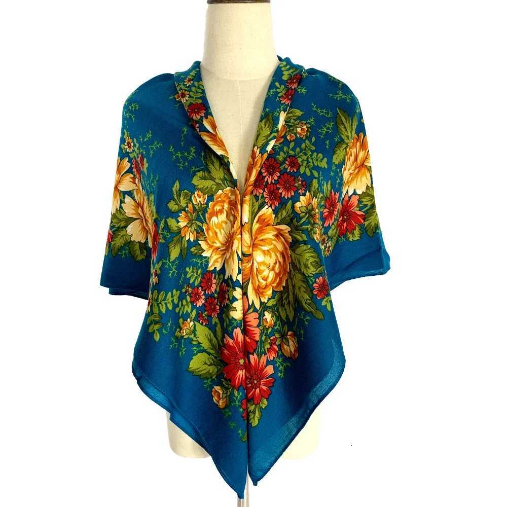 Russian Style Floral Print Square Scarf Wen Luxury Flower Printed Shawls and Wraps Lady Bandana Travel Sunshade Shawl Bufanda X260328