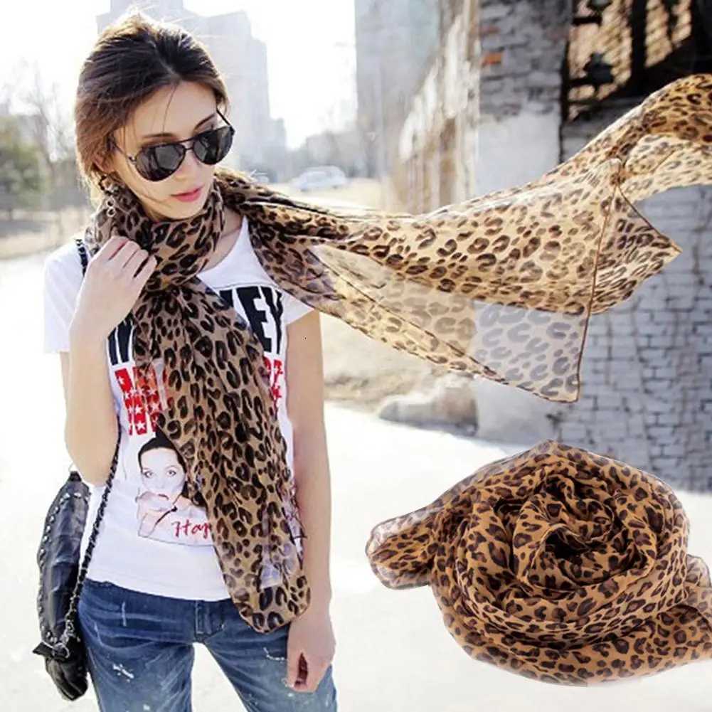 Wen Stole Soft Leopard Print Scarf Vintage Chiffon Wrap Harajuku Scarves Shawl Hot S Thin Summer Spring Casual Sexy Elegant X2603281