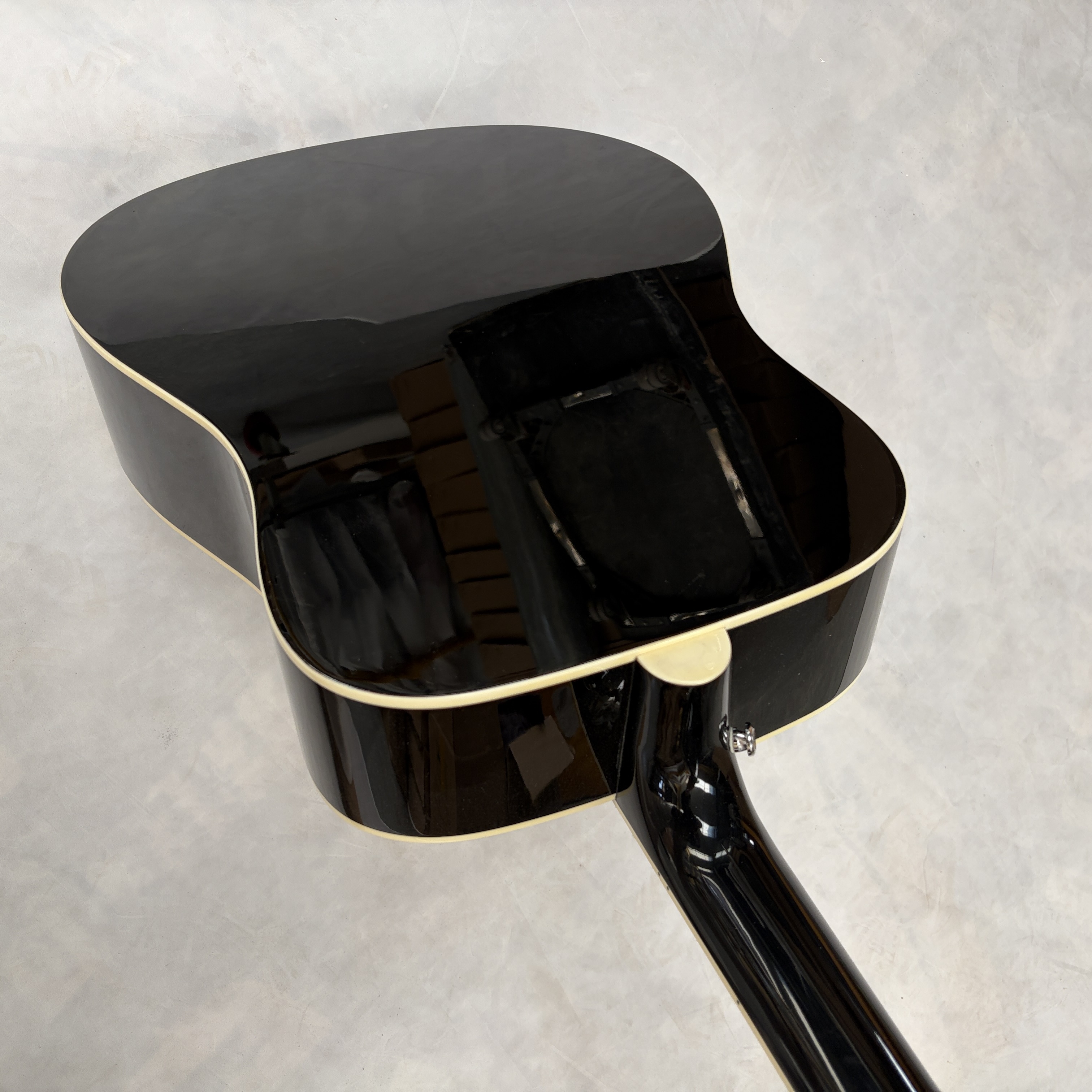 Black Acoustic Guitar Solid Spruce Top Professional Musical Instrument, 41 INCH With Case