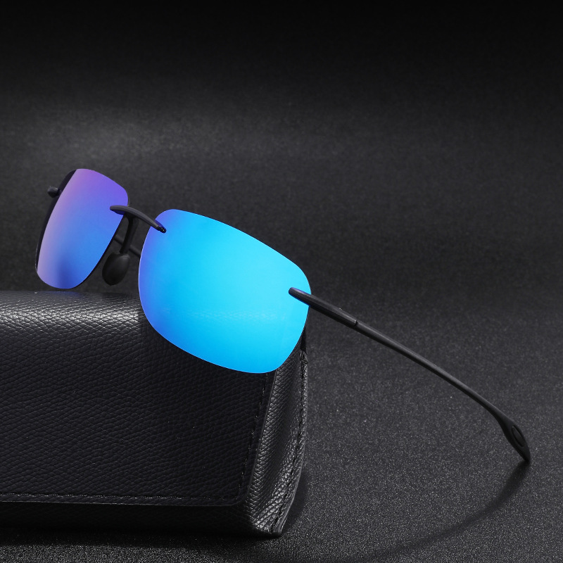 Material TAC polarized real film sports cycling sunglasses frameless outdoor sunglasses for men and women mountaineering ultra light