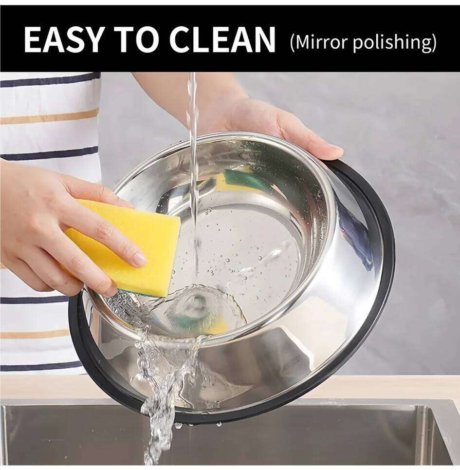 FGG Stainless Steel Pet Feeding Cat and Dog Drinking Metal Feeder Bowl Durable Easy To Clean 6 Sizes 26W0330