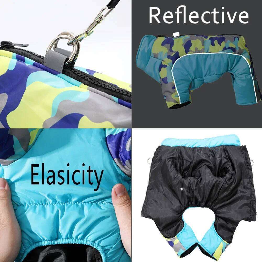 Dog Hiking Jackets Jumpsuit Winter Warm Pet Overall Camping Windproof Clothing for Small Medium Dogs Cats with D-ring Schnauzer