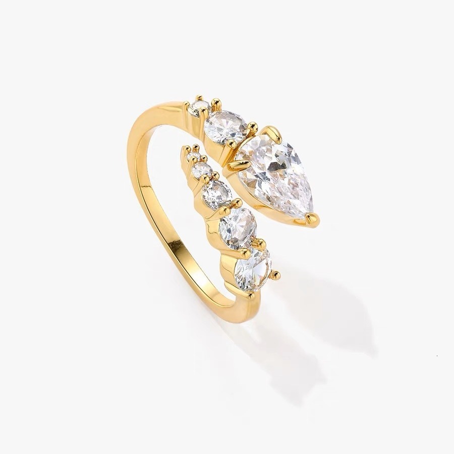 Jewlery Designer For Women New European And American Cross-Border Personalized Rings Women, High-End Versatile Fashion Rings, Light Luxury Double-Row 