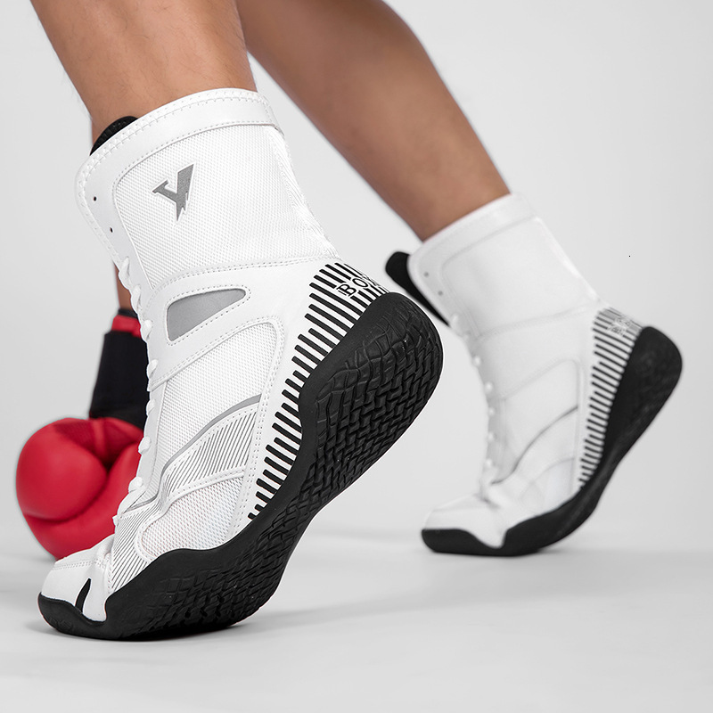 TaoBo Pro Kid Women Boxing Shoes Solid High Top Light Fighting Training Shoes Size 33 Rubber Outsole Breathable Wrestling Boots 240619 - view 6
