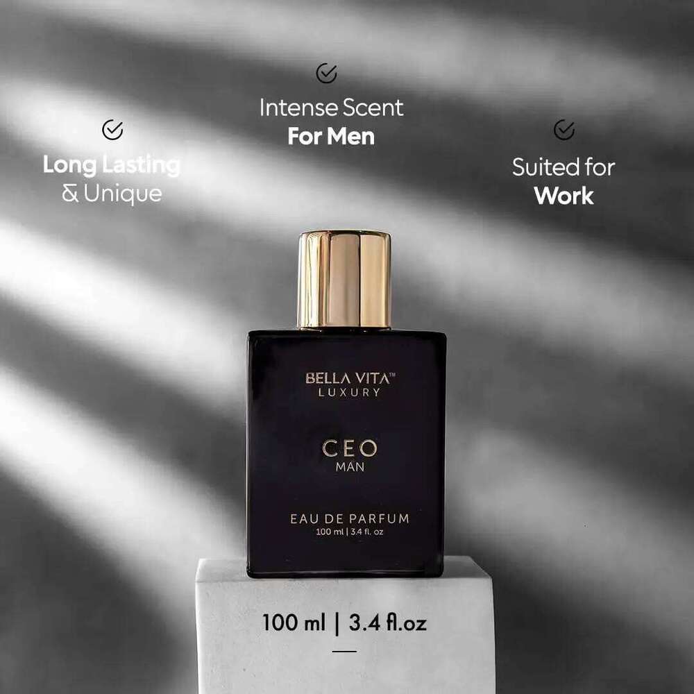 BellaVita Luxury CEO Men's Perfume 3.38 Fl.oz Long-Lasting Fragrance with Lemon Lavender Tonka Vetiver Moss for Men 26Y0330