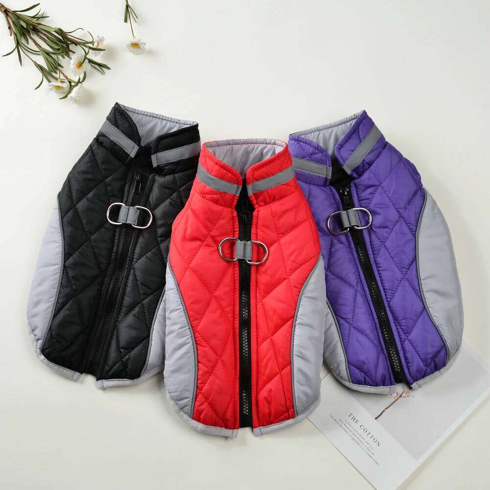 Winter Pet Dog Clothes For Small Medium Dogs Cats Reflective Puppy Jacket Coat Cat Clothing with D-ring Chihuahua Pug Overalls