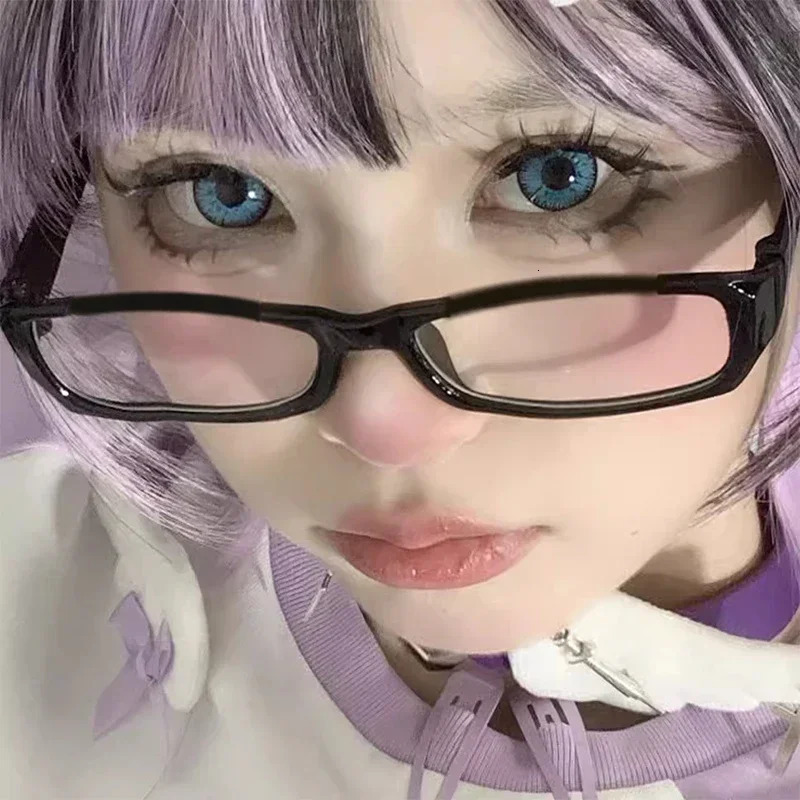 Vintage Style Small Black Square Frame Glasses Y2K Millennium Sweet Cool Spicy Girl Premium Feel Cosplay Pography Eyeglasses 260317