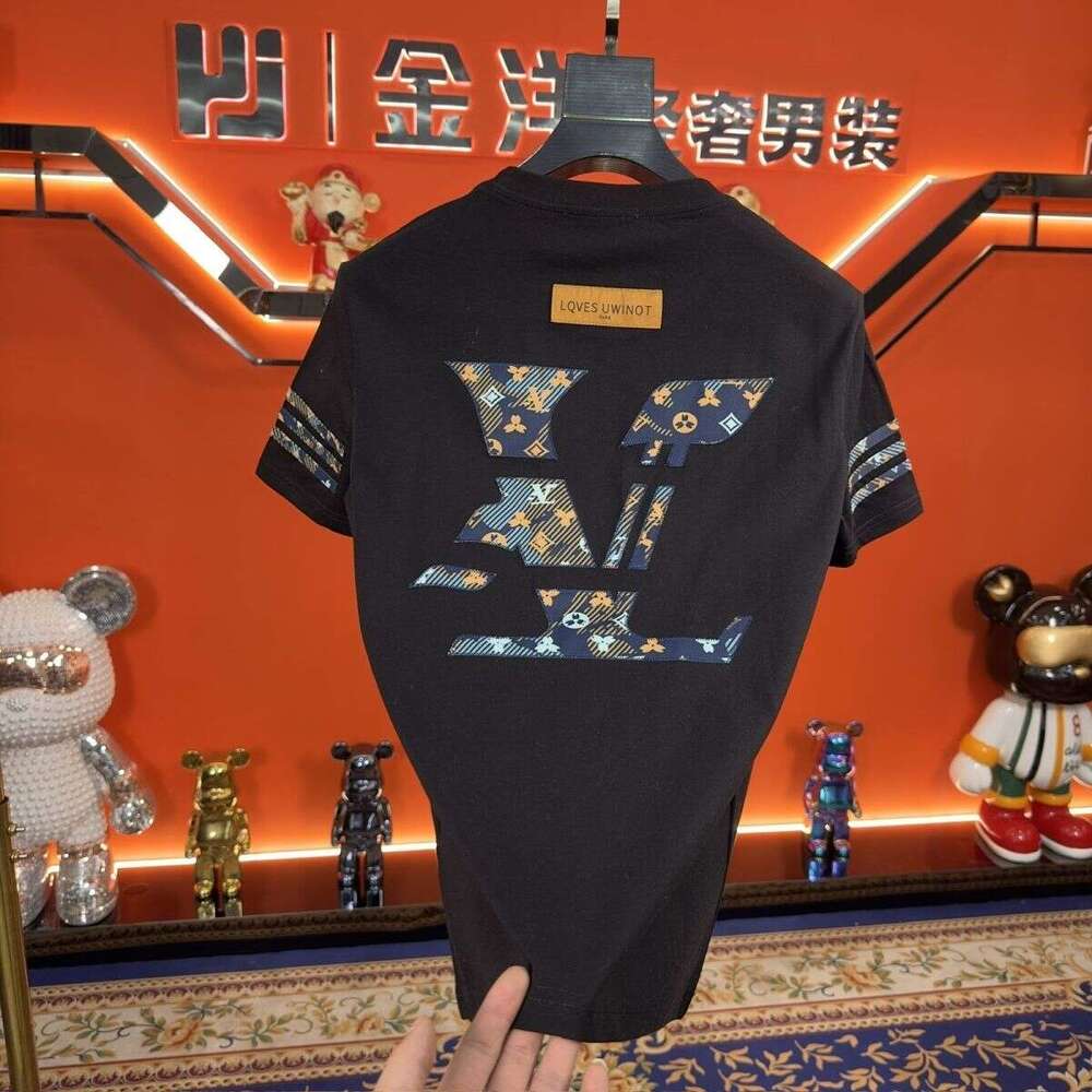 Spring Summer T-Shirt, Trendy Brand Men's Short-Sleeve Design, Light Luxury Casual Versatile Top, Hong Kong Style Round Neck, Stylish And Cool As