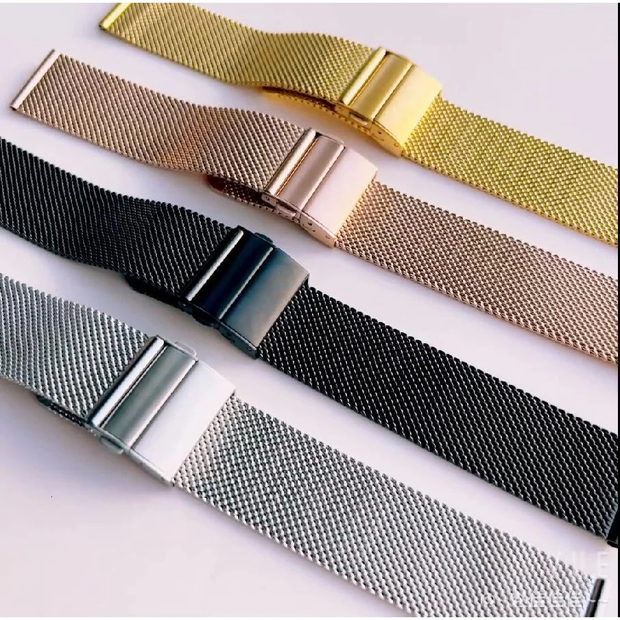 16mm 18mm 20mm 22mm Quick Release Mesh Milanese Loop Watch Band Stainless Steel Metal Folding Buckle Wrist Strap Accessories 260318