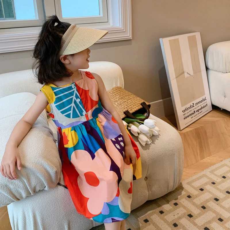 Humor Bear Summer Sundress Girls Dress Casual Color Contrast Clothing Jumper Striping Holiday Wear Childrens ClothingT260330