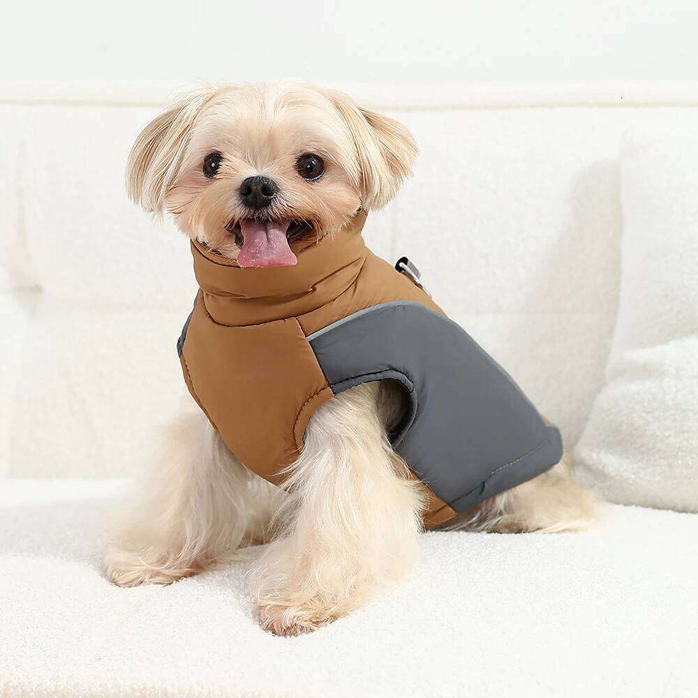 Autumn Winter Pet Dog Jacket Coat For Small Medium Dogs Cats Reflective Puppy Warm Clothes With D-ring Yorkshire Bulldog Apparel