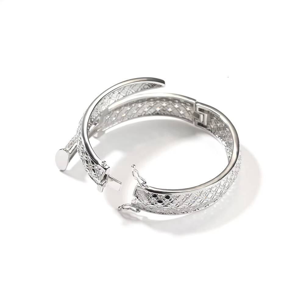 Wholesale Brass Jewelry Sword Mens Bracelet Moissanite Diamond Stone Charms Resizable Bangle Bracelet for Women
