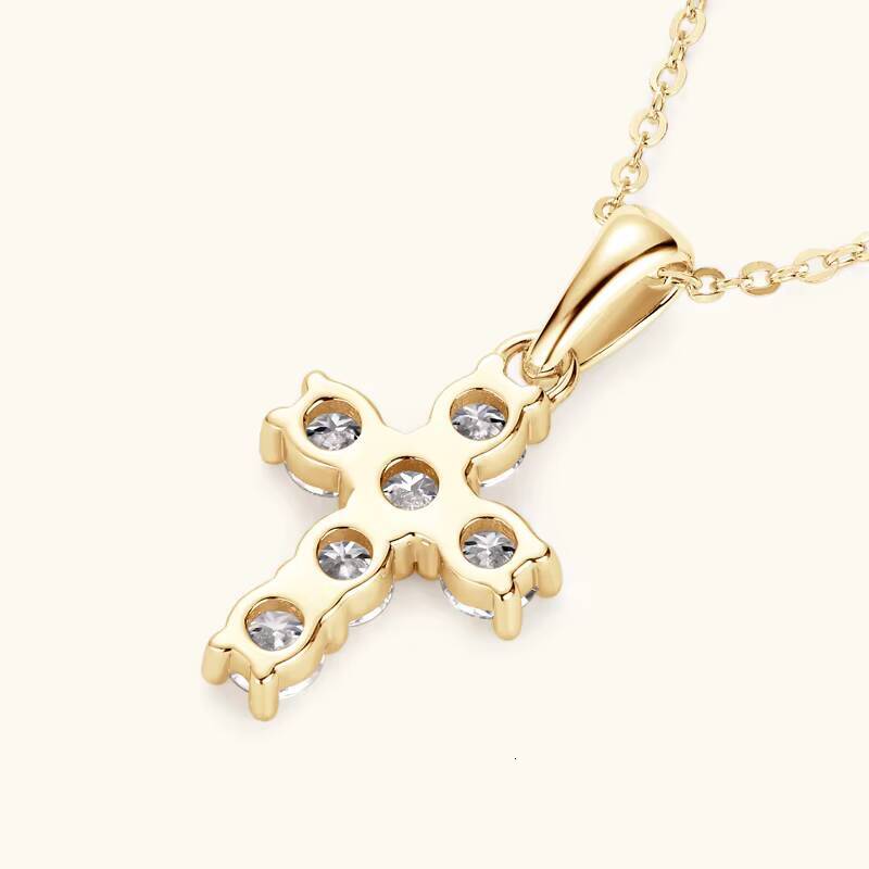 Women Men Faithful Charm 925 Silver Certified 3mm Moissanite Choker Christian Gifts Cross Pendant Necklace
