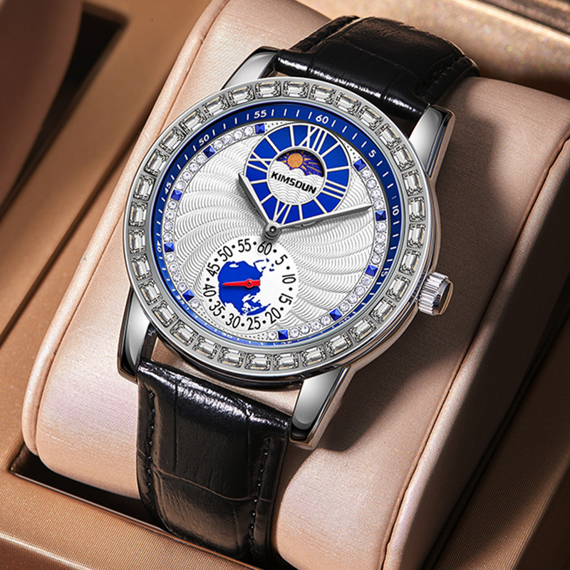 Watches Men Designer Moissanite Fashion Stainless Steel Watch Band Modern Diamond Running Reloj Hombre Homme Montre De Luxe