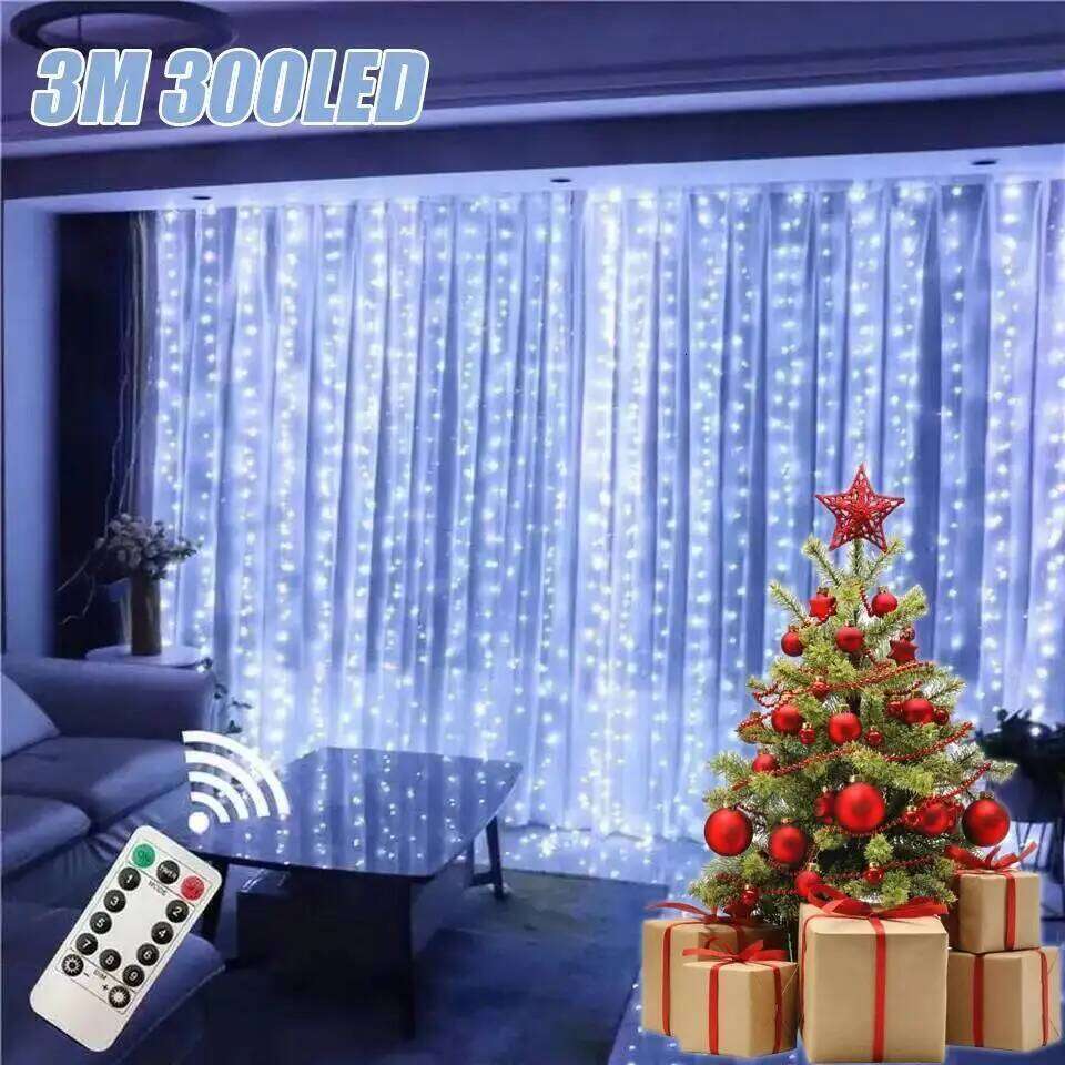 Curtain Lights Garland Merry Decorations For Home Christmas Ornaments Xmas Gifts Navidad 2026 New Year Decor