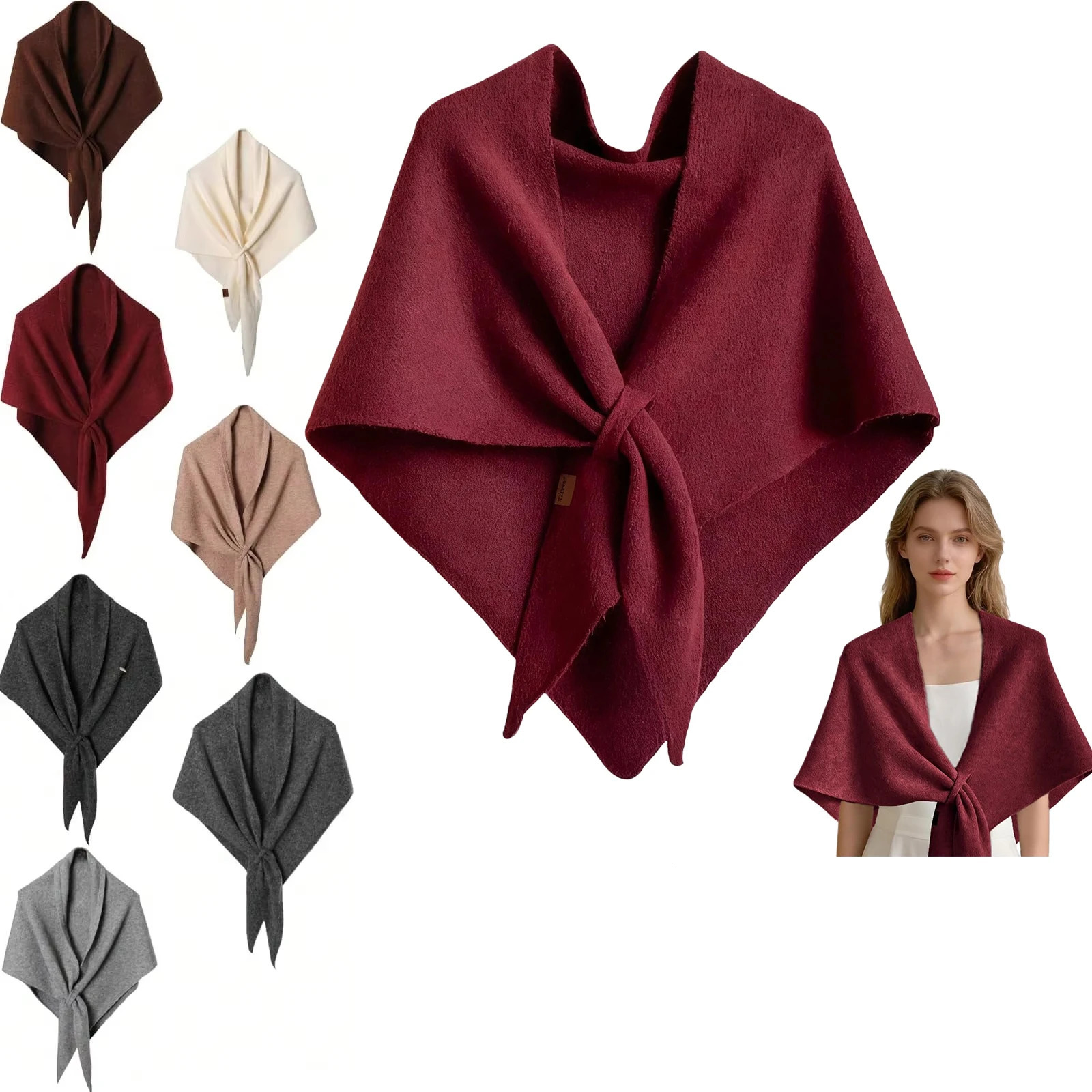 Winter Shawl for Women Elegant Retro Triangle Knitted Scarf Shawl Cardigan Single Shoulder Top Sweater Fashion Versatile Shawl 260325