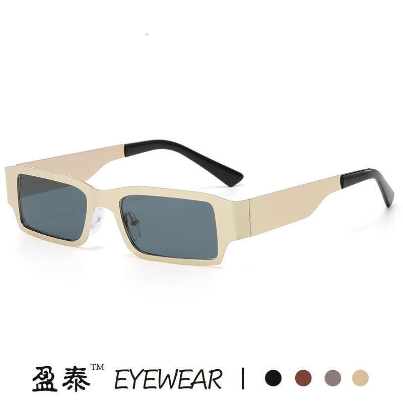 New Steel Metal Square Cyberpunk Internet Celebrity Style Hip Hop Personality Trendy Sunglasses Y2K