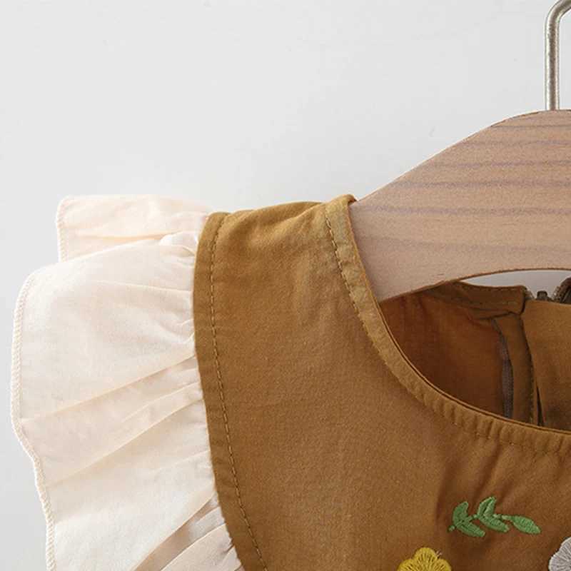 9 Months -3 Years Old Summer New Brown Checkered Baby Girl Dress Simple Korean Style ChildrenS ClothingT260330