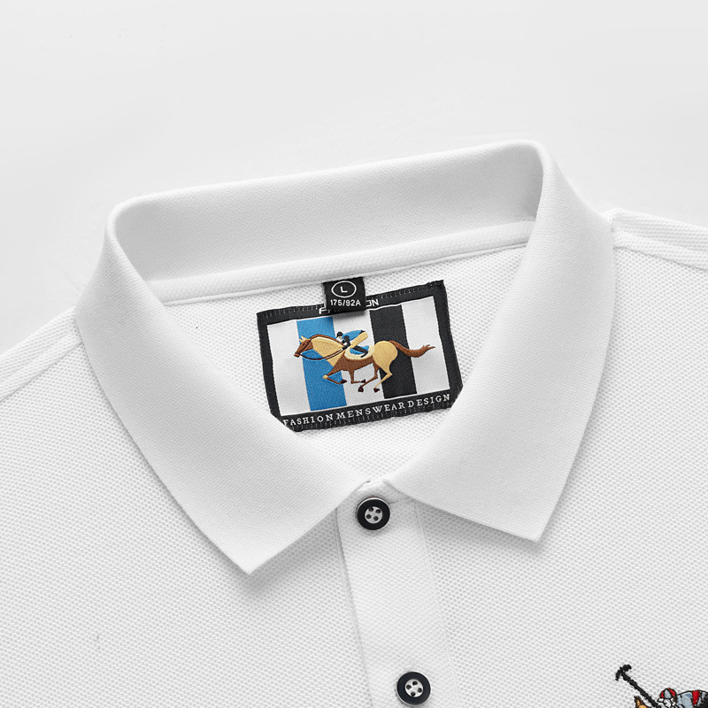 Designer Short-sleeved Shirt With Exquisite Embroidery Casual And Business-style Polo Shirt With A Turned-down Collar Stylish And Luxurious For Men