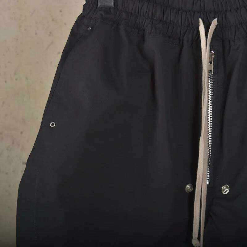 Ro25 Dark High Street Men's Quarter Pants Zipper Drift Straps Summer Casual Split Versatile Shorts Retro
