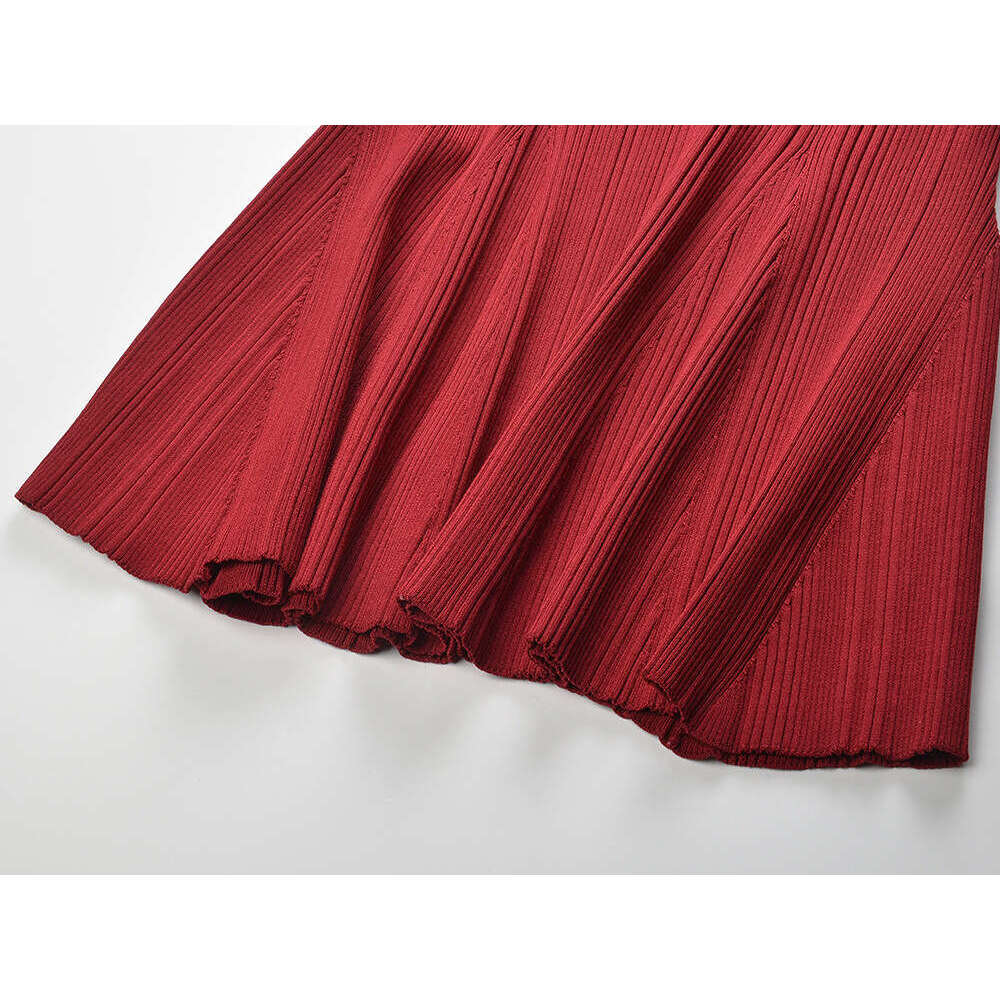 2026 Spring and Summer New Designer FC Cross Neck Off k30 Shoulder Sexy Elegant Fashion Slim Red Dress