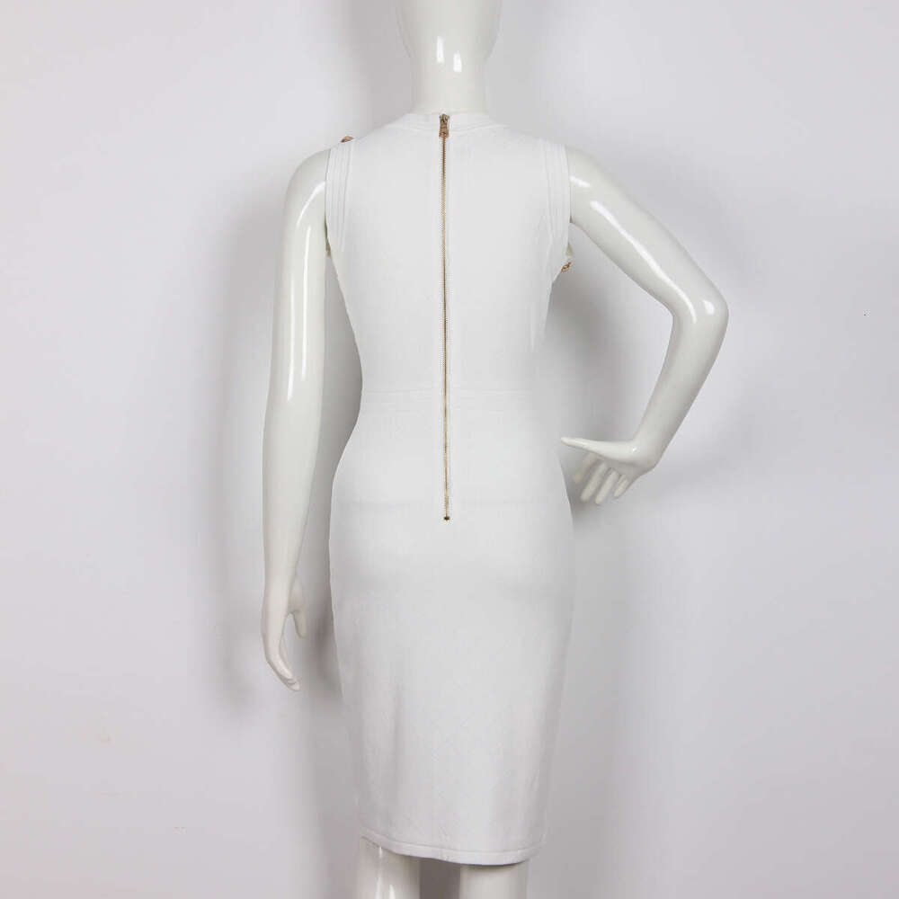 Spring and summer r27 new designer sleeveless button elastic knitted medium length slim r27 fit multifunctional outerwear