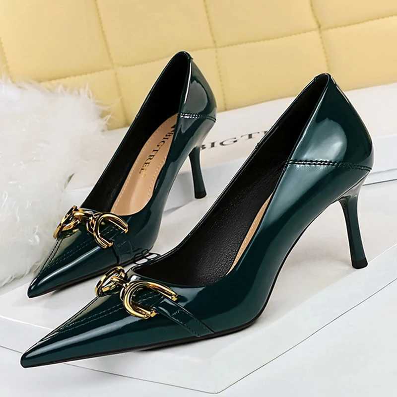 Women New Elegant 7cm 105cm High Heels Pumps Female Red Wedding Premium Dress Shoes Lady Trendy Metal Decoration Shoes Z260330