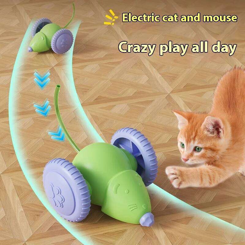 New Interactive Cat Toy Electric Mouse Car Automatic Teaser with Intelligent Obstacle Avoidance Pet Toys for Kittens
