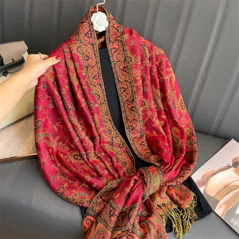 Luxury Brand Autumn Cashmere Pashmina Shawl Lady Wrap Warm Winter Scarves Design Print Fem Foard Cotton Stoles Scarf 2023 X260328