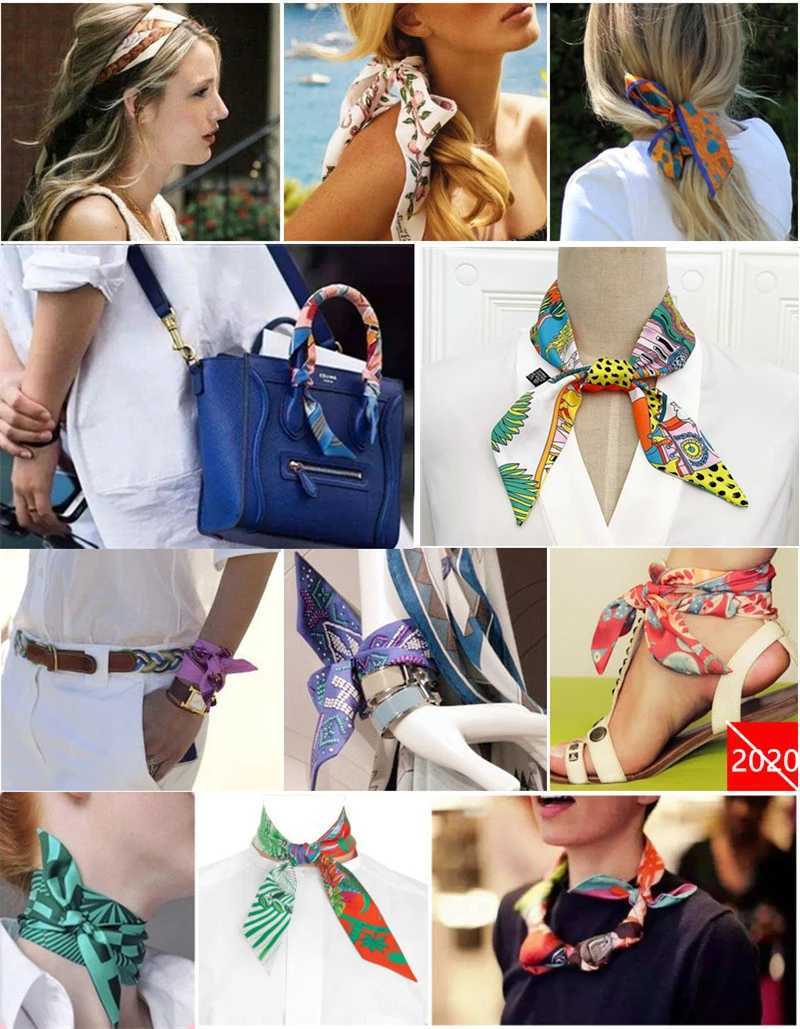 Horse Printing Bag Scarf 2024 New Small Skinny Silk Scarf Wen Luxury Brand Foard Wen Tie Fashion Scarves For Ladies X260328