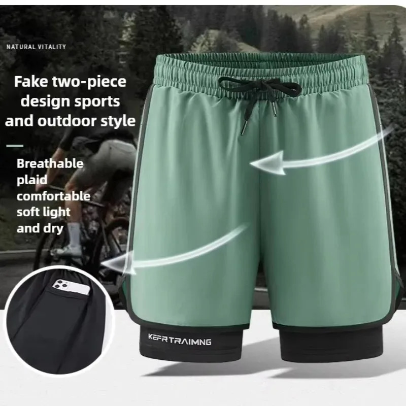 Men Running Shorts Gym Sports 2 in 1 Camo Quick Dry Workout Training Gym Fitness Jogging Short Sweatpants Summer Men Sportswear 260330