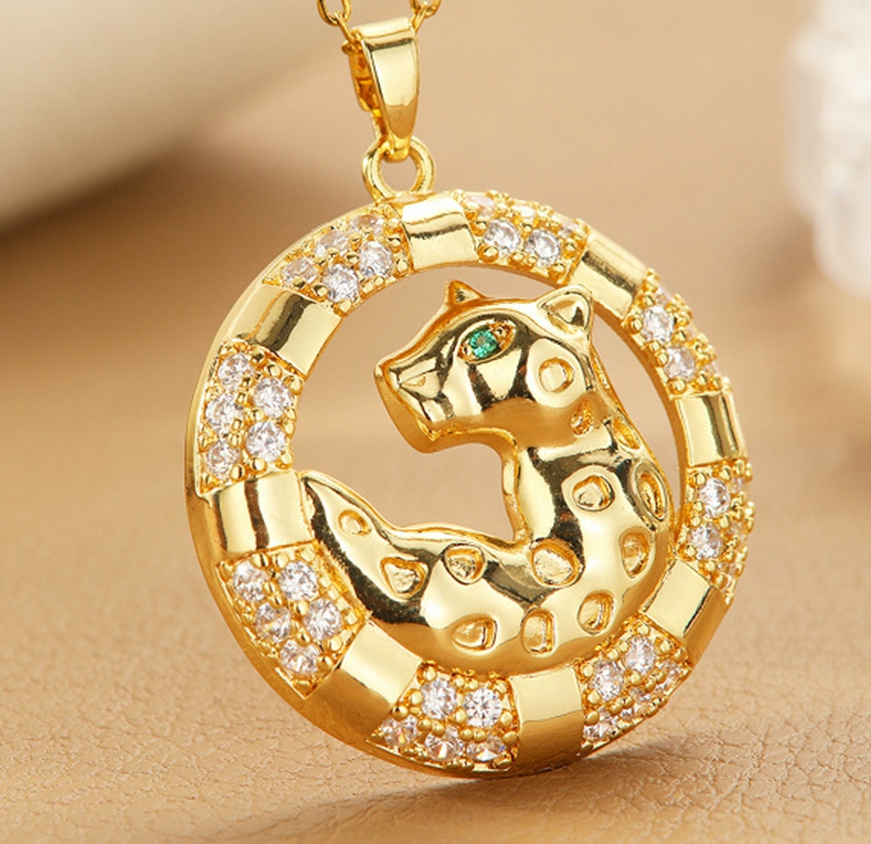INS Designer Necklace Fashionable Snake Leopard Gold Plated Collar Necklace for Women Panther Animal World Zircon Diamond Clavicle Chain Necklace Jewe