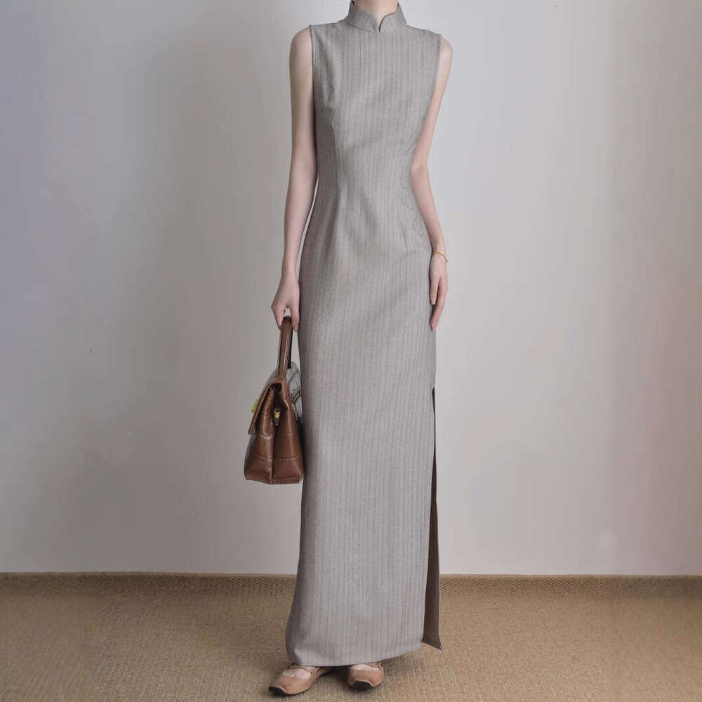 2026 Summer New Style Chinese-Inspired Retro Modified Cheongsam With Waist Slim Fit, Versatile Dress Qipao Hanfu Silk