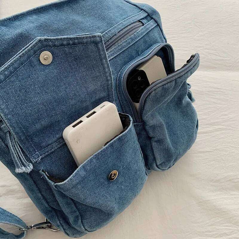 New Fashion Casual Shoulder High Quality Crossbody Denim Fabric Tote Bag Large Capacity Women S Handbags QIBALIANGPIN