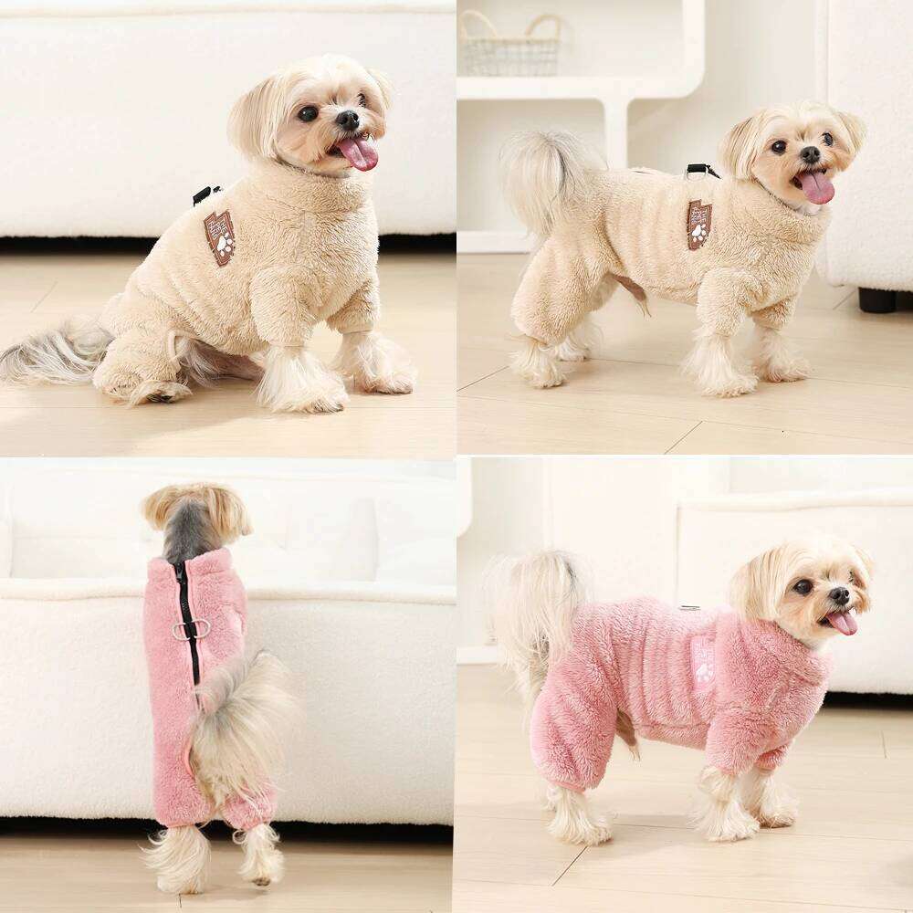 Winter Fleece Pet Jumpsuit For Small Medium Dogs Winproof Puppy Soft Warm Clothing with D-ring Chihuahua Yorkshire Pug Overalls