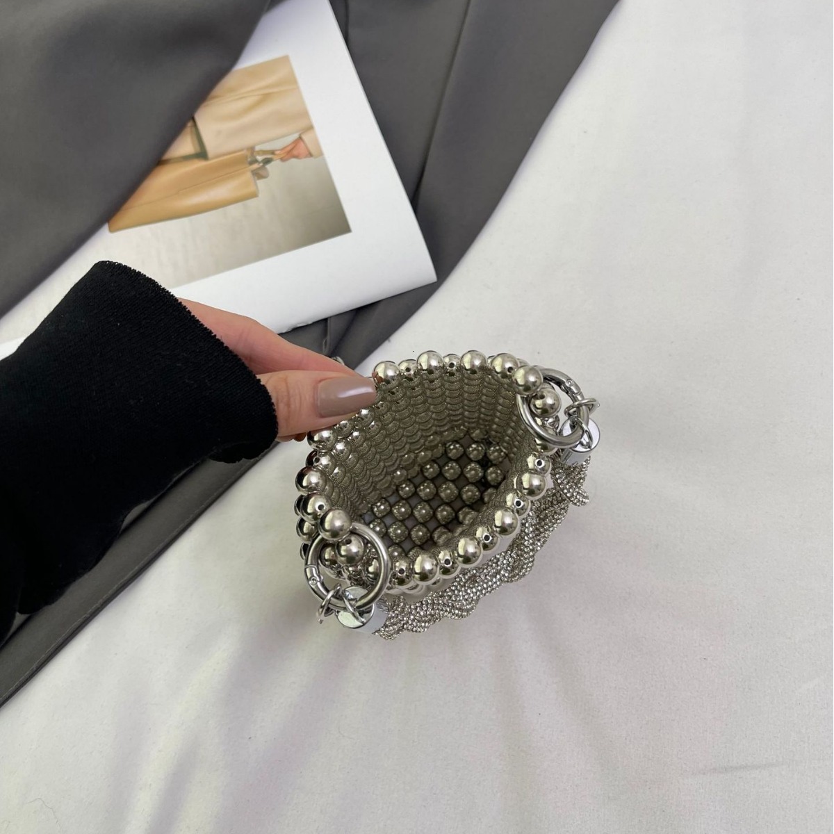 Women's new beaded mobile phone fashionable and versatile shoulder bag, crossbody handbag, classic backpack
