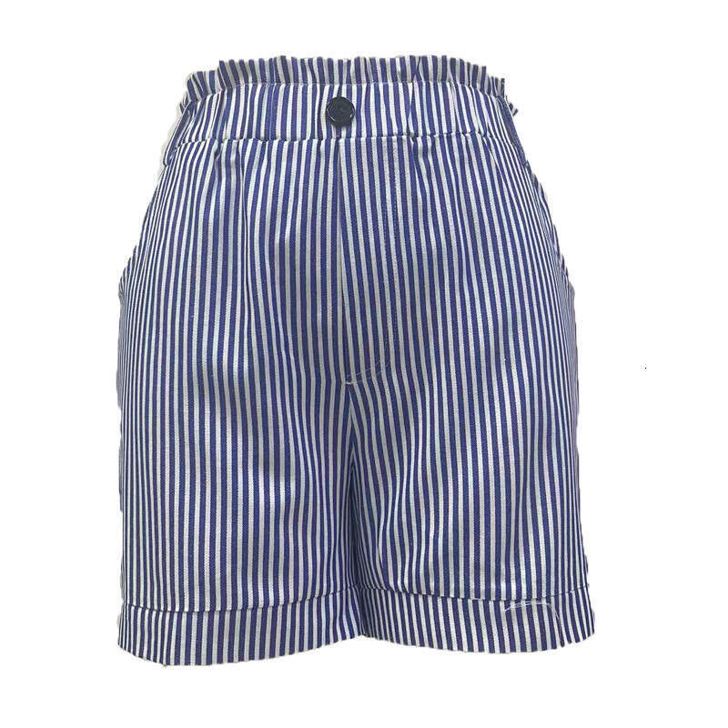 2026 European and American Summer New Products: Cross-Border Casual Pocket Striped Shorts for Women