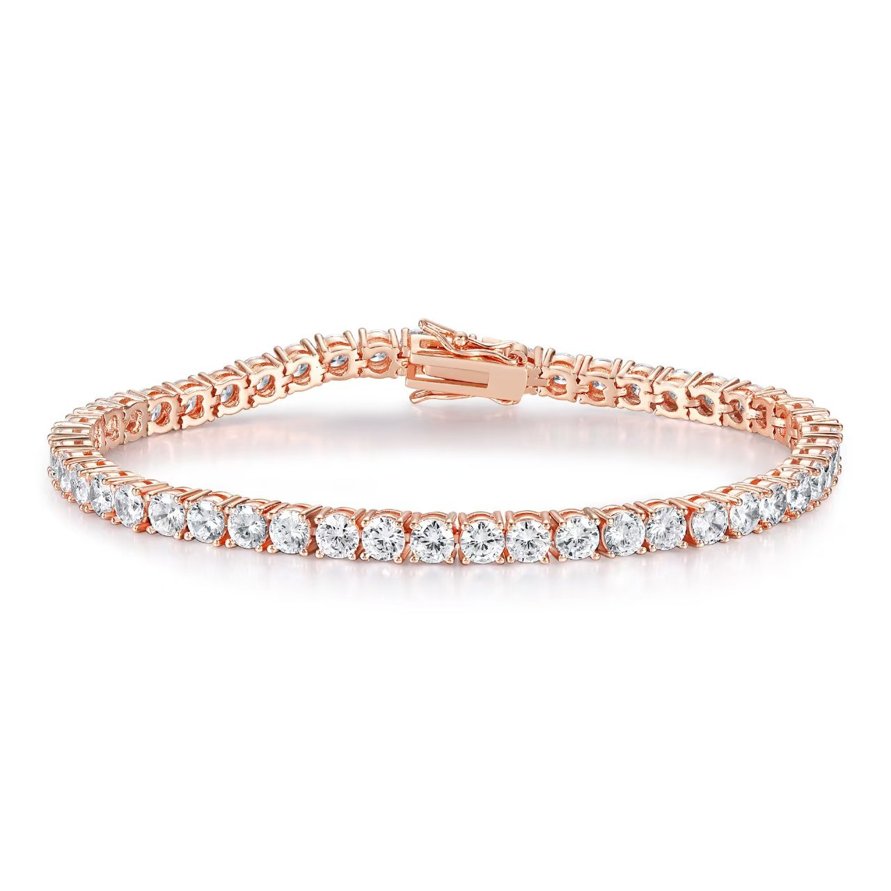Moissanite Tennis Chain Fashion Jewelry Men Bracelet Zircon 4mm Sier Gold Plated Fine Jewelry Bracelet Tennis for Men Women Gift
