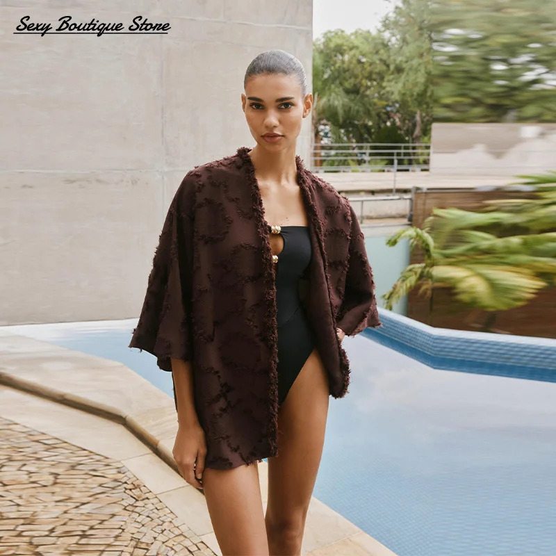 Chic Tassel Coat Dress Sets 2 Pieces Loose Vintage Cardigan Jacket O Neck Sleeveless Mini Dress Women Streetwear Outfit 260326