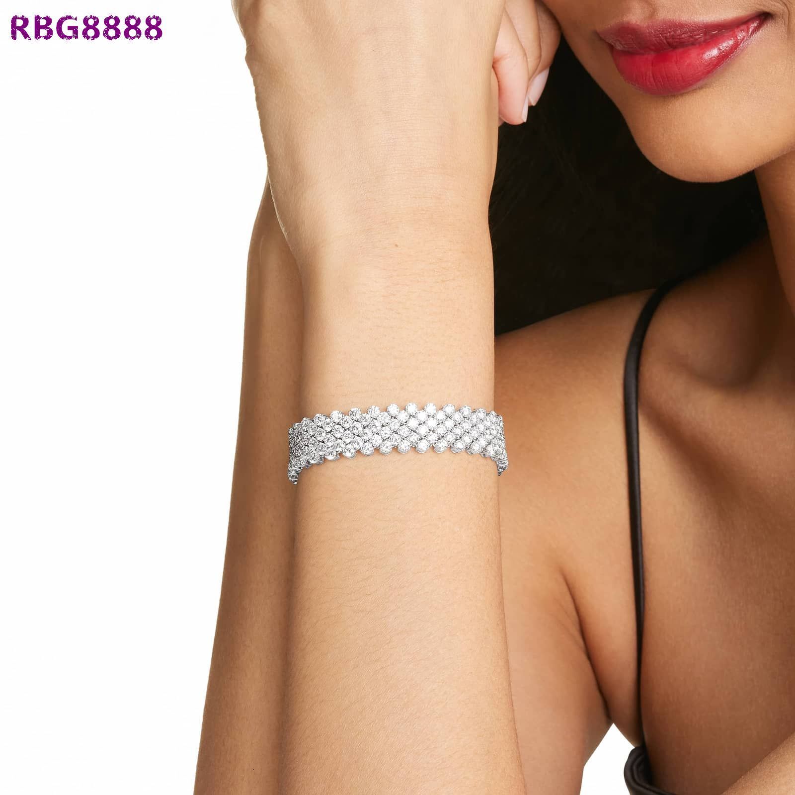 Diamond Cuff Bracelets with Round Cut Moissanite Diamond Bracelet For Every Place