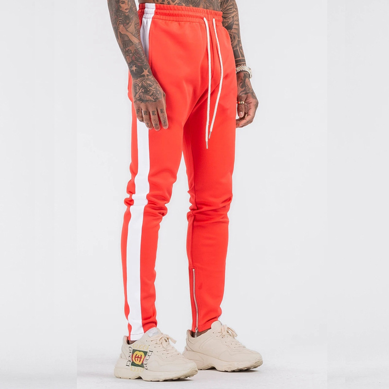 Trendy American-style summer mens color-blocked sports pants loose-fitting casual pants with logo