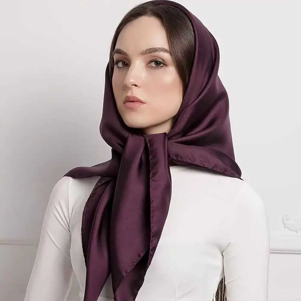 90x90cm Satin Scarf for Women Elegant Square Silk-Like Head Scarf Neck Wrap Classic Luxury Accessory Z260330