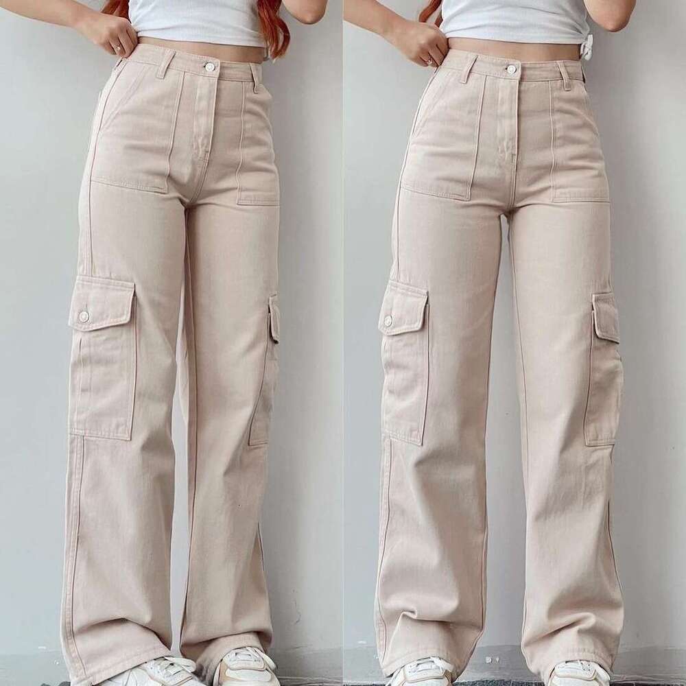 2026 European and American New Style Versatile Casual Mid-Waist Three-Dimensional Pocket Trousers Slim-Fit Work Pants