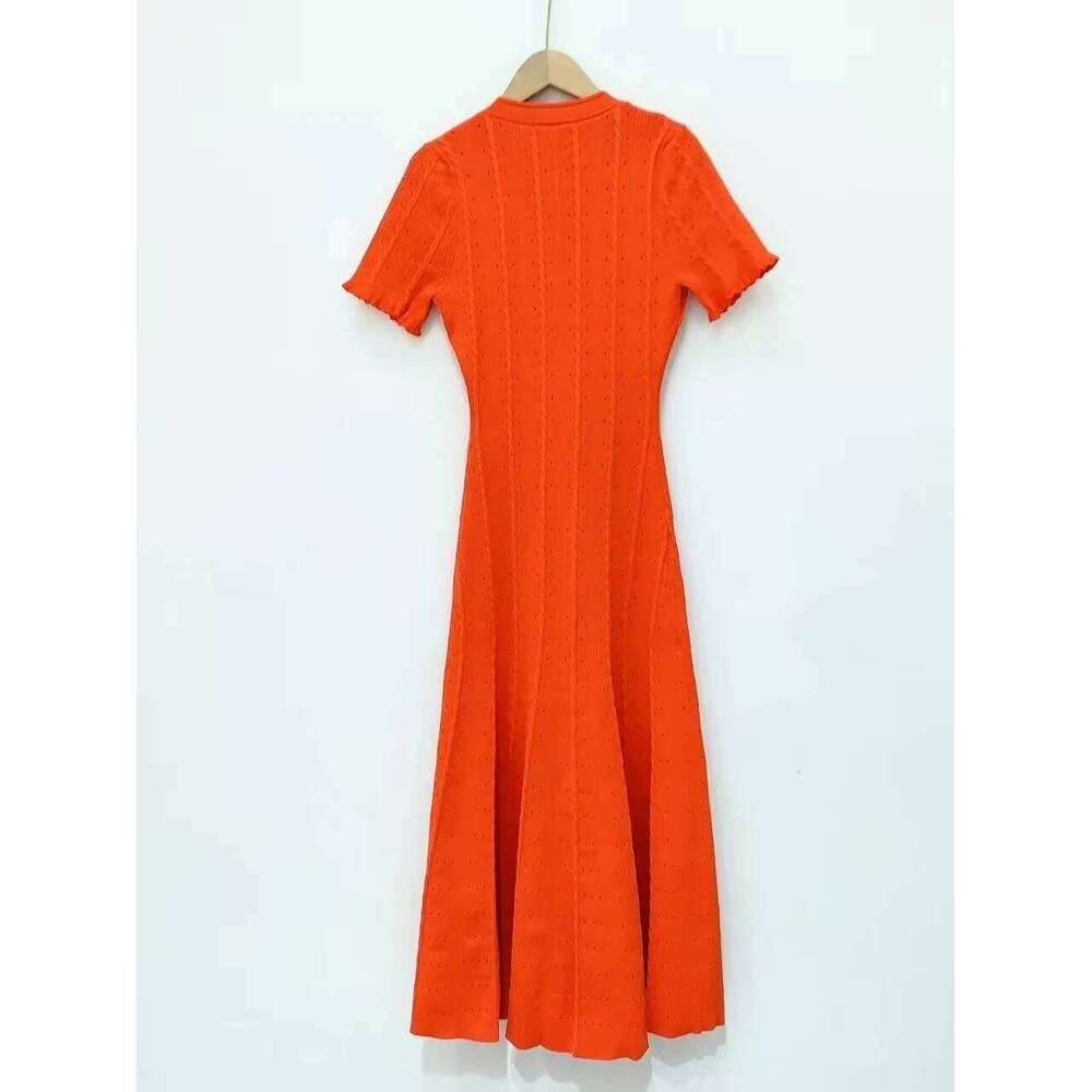 Asian Size Four Colors Available Knitted Dress, Short Sleeved, Fungus Side Length,French Elegant 25 Autumn New Women's Dress Mdng260330